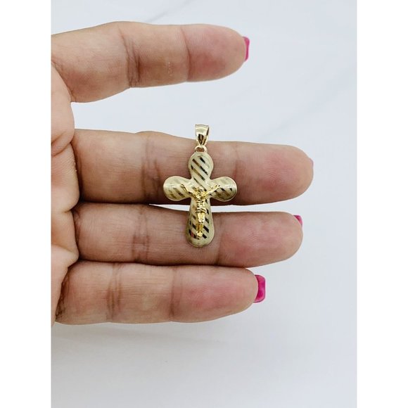 Real 14k Solid Gold Pendant Cross - Cruz De Oro 14 Kilates